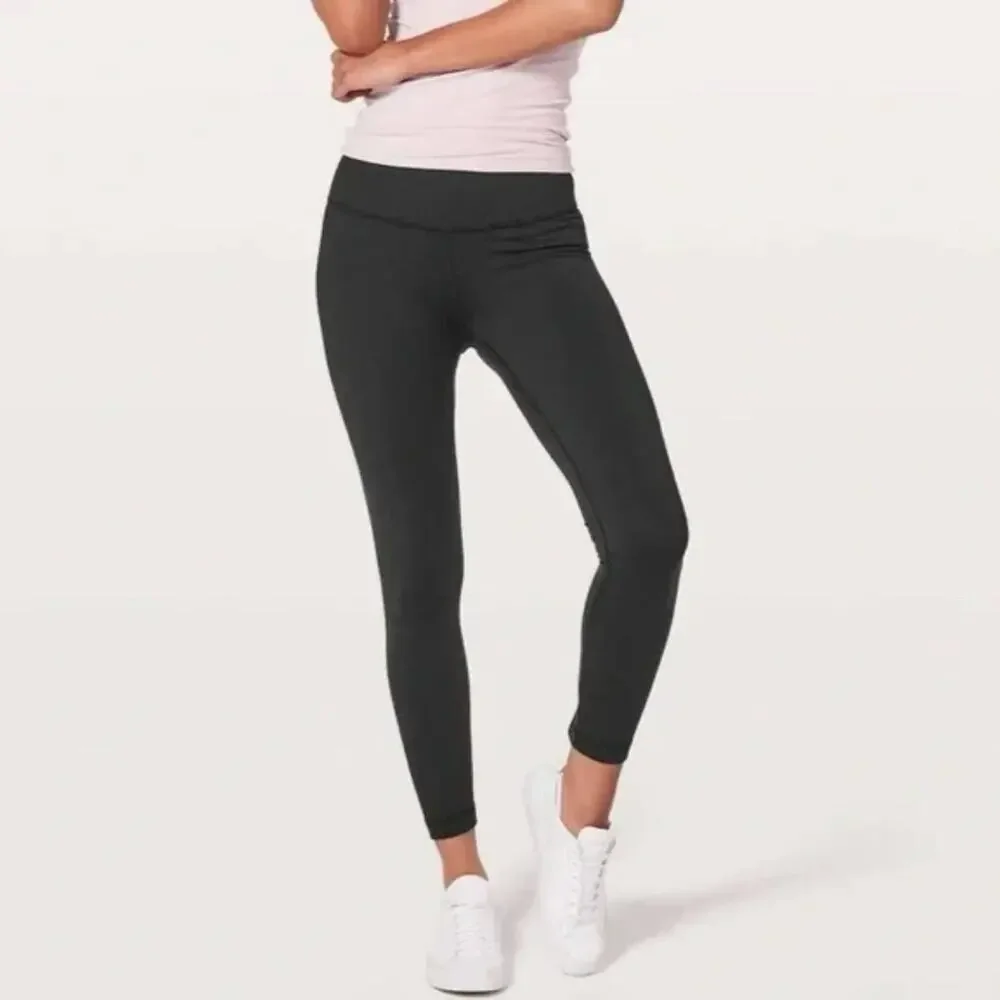 Lululemon Wunder Under Hi-Rise 7/8 Tight Full-On Luon 25 Black W5BEIS Size 6
